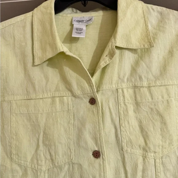 Coldwater Creek Linen Blend Button Front Lightweight Textured Blouse Sz 2X EUC - Picture 7 of 11